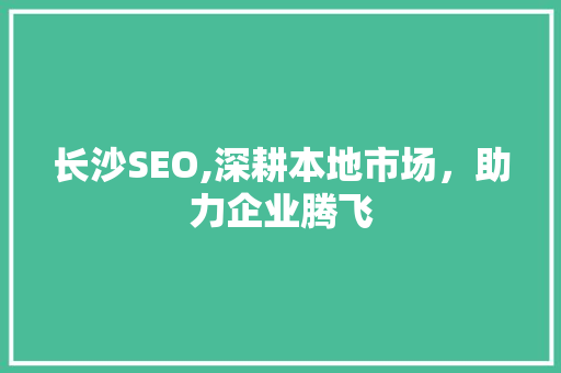 长沙SEO,深耕本地市场，助力企业腾飞