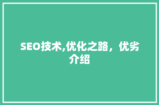 SEO技术,优化之路，优劣介绍