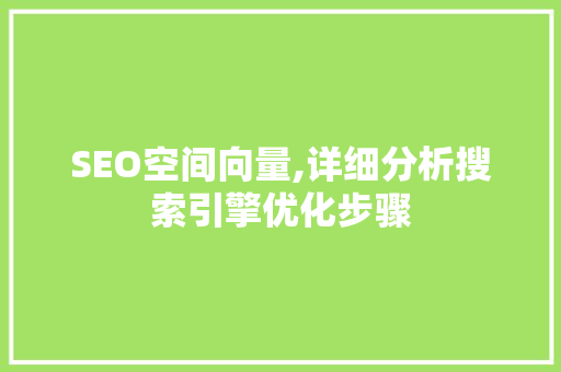 SEO空间向量,详细分析搜索引擎优化步骤  第1张