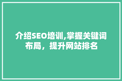 介绍SEO培训,掌握关键词布局，提升网站排名  第1张