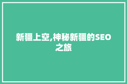 新疆上空,神秘新疆的SEO之旅
