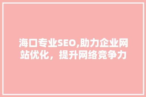 海口专业SEO,助力企业网站优化，提升网络竞争力