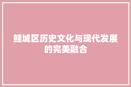 鲤城区历史文化与现代发展的完美融合