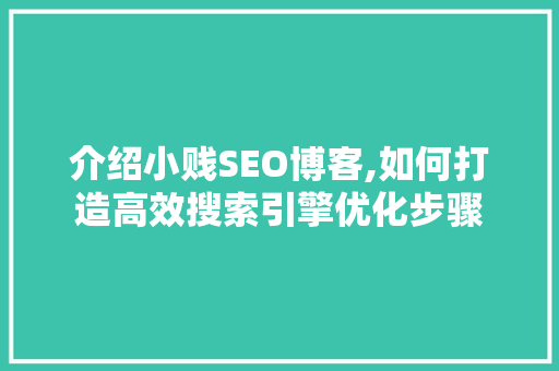 介绍小贱SEO博客,如何打造高效搜索引擎优化步骤