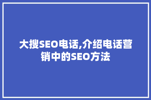 大搜SEO电话,介绍电话营销中的SEO方法