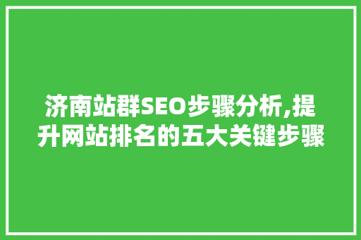 济南站群SEO步骤分析,提升网站排名的五大关键步骤