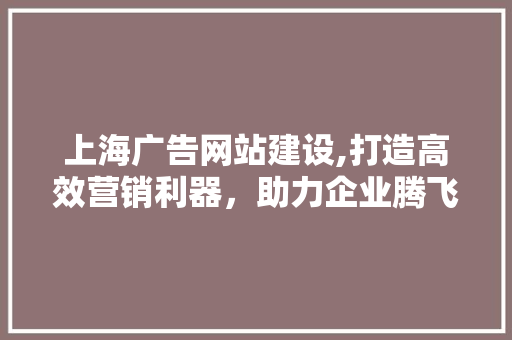 上海广告网站建设,打造高效营销利器，助力企业腾飞