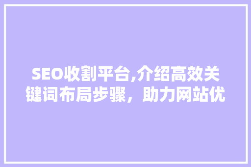 SEO收割平台,介绍高效关键词布局步骤，助力网站优化