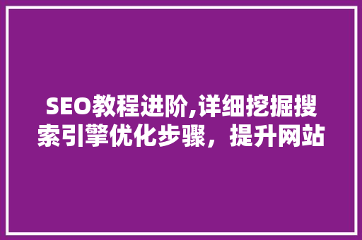 SEO教程进阶,详细挖掘搜索引擎优化步骤，提升网站排名与用户体验