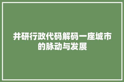 井研行政代码解码一座城市的脉动与发展