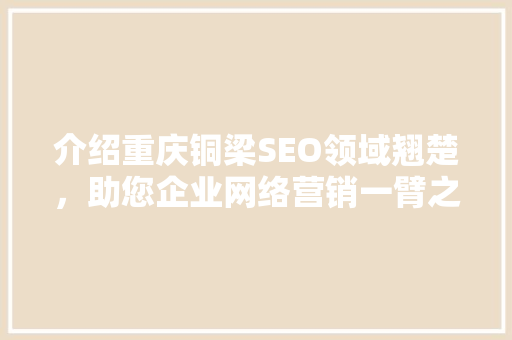 介绍重庆铜梁SEO领域翘楚，助您企业网络营销一臂之力