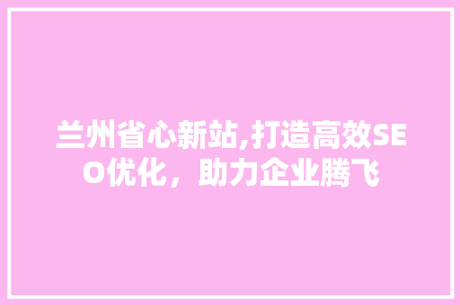 兰州省心新站,打造高效SEO优化，助力企业腾飞