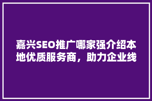 嘉兴SEO推广哪家强介绍本地优质服务商，助力企业线上腾飞