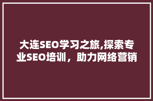 大连SEO学习之旅,探索专业SEO培训，助力网络营销腾飞