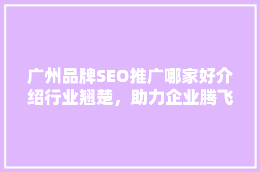 广州品牌SEO推广哪家好介绍行业翘楚，助力企业腾飞