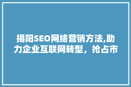 揭阳SEO网络营销方法,助力企业互联网转型，抢占市场先机