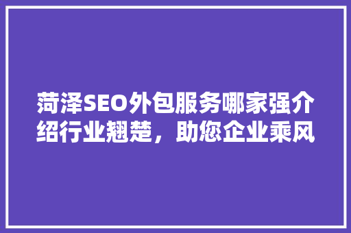 菏泽SEO外包服务哪家强介绍行业翘楚，助您企业乘风破浪