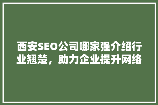 西安SEO公司哪家强介绍行业翘楚，助力企业提升网络竞争力