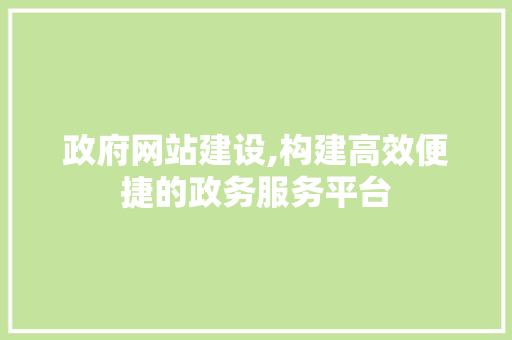 政府网站建设,构建高效便捷的政务服务平台