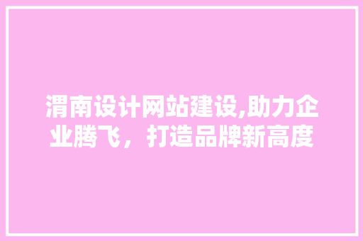 渭南设计网站建设,助力企业腾飞，打造品牌新高度