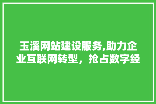 玉溪网站建设服务,助力企业互联网转型，抢占数字经济发展新机遇