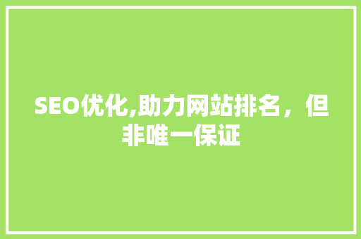 SEO优化,助力网站排名，但非唯一保证