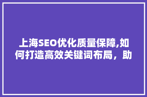 上海SEO优化质量保障,如何打造高效关键词布局，助力企业互联网营销