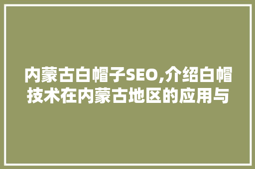 内蒙古白帽子SEO,介绍白帽技术在内蒙古地区的应用与优势