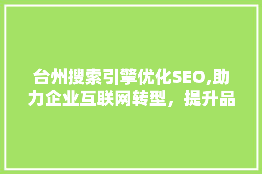 台州搜索引擎优化SEO,助力企业互联网转型，提升品牌影响力