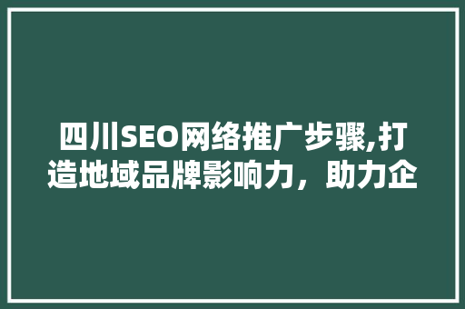 四川SEO网络推广步骤,打造地域品牌影响力，助力企业腾飞
