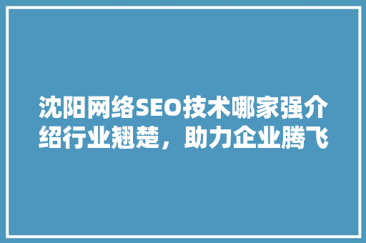 沈阳网络SEO技术哪家强介绍行业翘楚，助力企业腾飞