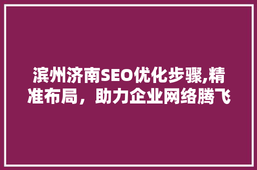 滨州济南SEO优化步骤,精准布局，助力企业网络腾飞