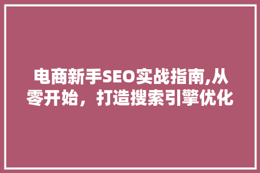 电商新手SEO实战指南,从零开始，打造搜索引擎优化步骤