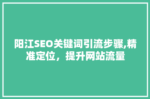 阳江SEO关键词引流步骤,精准定位，提升网站流量