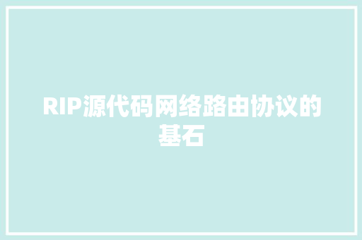 RIP源代码网络路由协议的基石