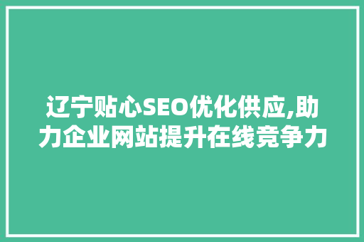 辽宁贴心SEO优化供应,助力企业网站提升在线竞争力