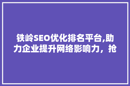 铁岭SEO优化排名平台,助力企业提升网络影响力，抢占市场先机