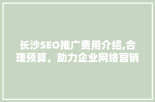 长沙SEO推广费用介绍,合理预算，助力企业网络营销