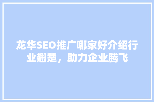 龙华SEO推广哪家好介绍行业翘楚，助力企业腾飞