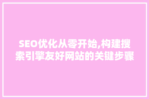 SEO优化从零开始,构建搜索引擎友好网站的关键步骤