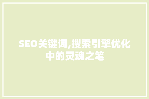 SEO关键词,搜索引擎优化中的灵魂之笔
