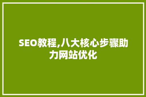 SEO教程,八大核心步骤助力网站优化