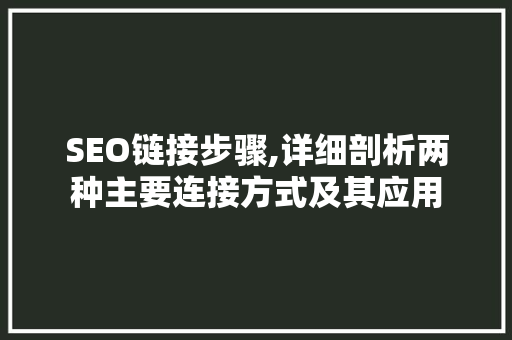SEO链接步骤,详细剖析两种主要连接方式及其应用