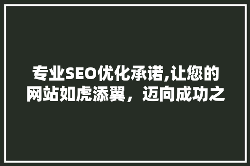 专业SEO优化承诺,让您的网站如虎添翼，迈向成功之路