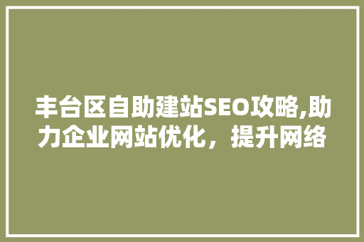 丰台区自助建站SEO攻略,助力企业网站优化，提升网络竞争力