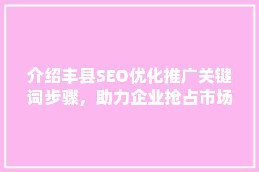 介绍丰县SEO优化推广关键词步骤，助力企业抢占市场先机