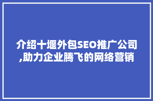 介绍十堰外包SEO推广公司,助力企业腾飞的网络营销利器