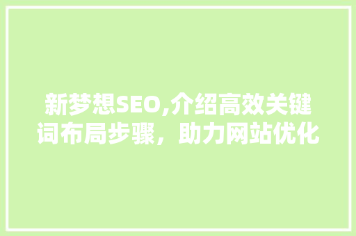 新梦想SEO,介绍高效关键词布局步骤，助力网站优化之路