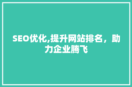 SEO优化,提升网站排名，助力企业腾飞