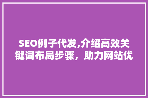 SEO例子代发,介绍高效关键词布局步骤，助力网站优化